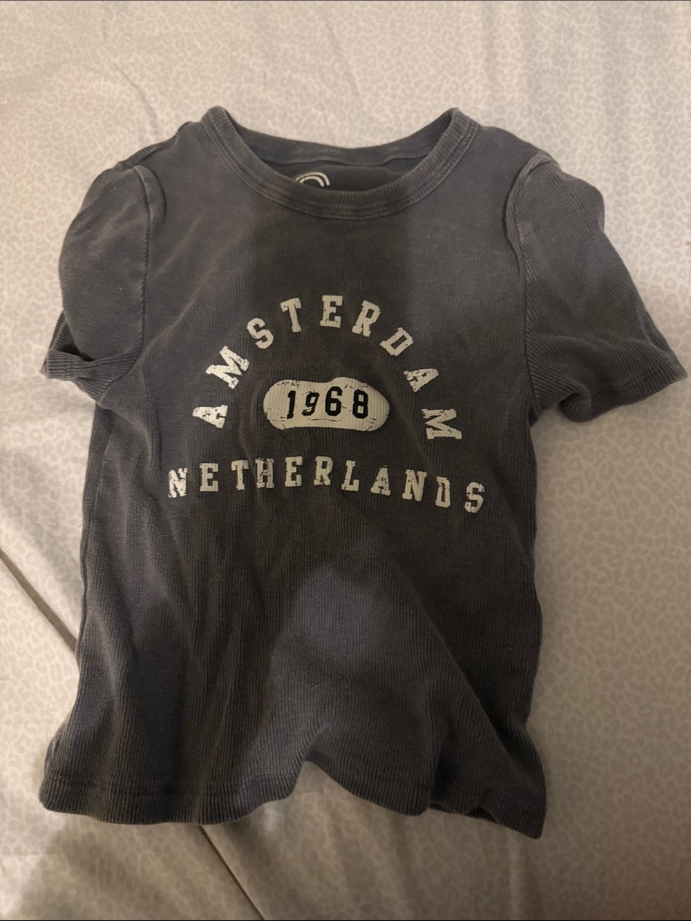 T.J.Maxx Charcoal Gray Graphic Crop Top